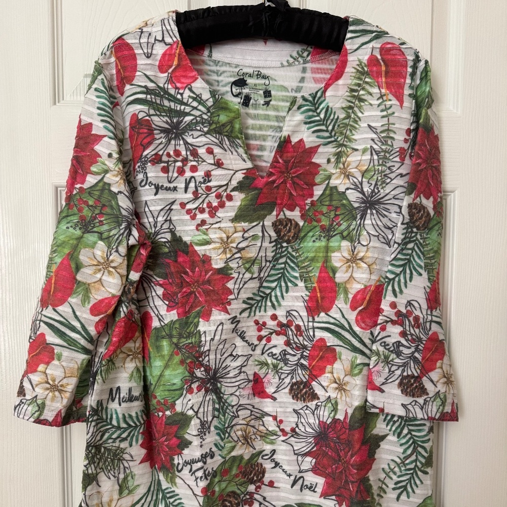 Coral Bay Pullover Christmas blouse